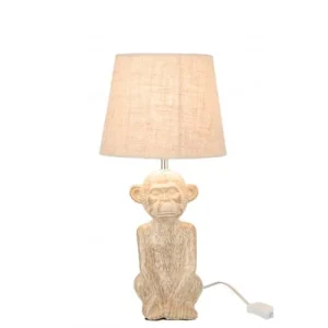LANADECO Lampe Singe En Ciment Et Textile Beige H46m 7