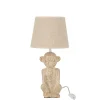 LANADECO Lampe Singe En Ciment Et Textile Beige H46m 19