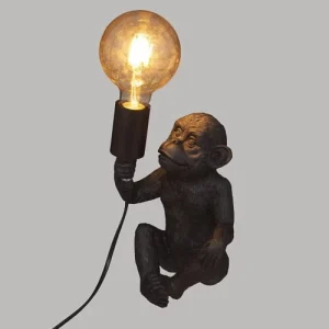 Decoratie Lampe Singe Noir H24.5 9