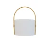 Dyberg Larsen Lampe Solaire En Polypropylène Et Bambou Blanc, H 20,5 Cm D 14,7 Cm 17
