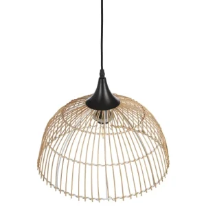 Beliani Lampe Suspendue En Rotin Naturel 12