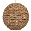 Beliani Lampe Suspendue Tissée Marron 17