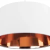 Beliani Lampe Suspension Blanche Et Cuivrée 19