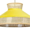 Beliani Lampe Suspension En Rotin Jaune Et Naturel 19