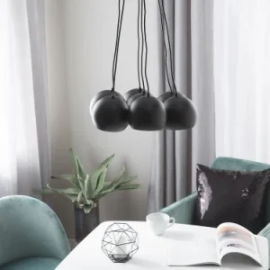 Beliani Lampe Suspension Noir 16