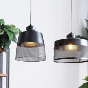 Beliani Lampe Suspension Noir 10
