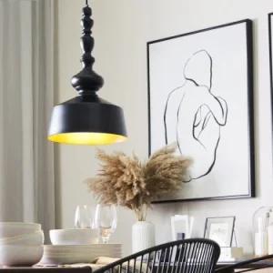 Beliani Lampe Suspension Noir 10