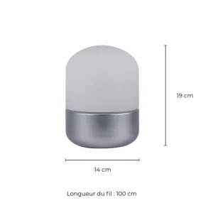 C-Création Lampe Tactile En Verre Opaque Et Métal Argent 14