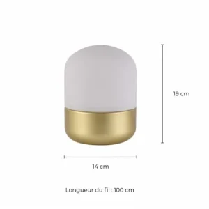C-Création Lampe Tactile En Verre Opaque Et Métal Doré 12