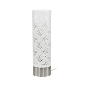 C-Création Lampe Tactile Grand Modèle En Métal Perforé Blanc 12