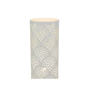 C-Création Lampe Tactile Grand Modèle En Métal Perforé Blanc 16