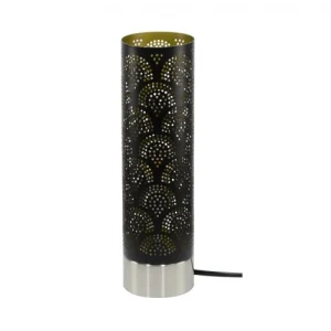 C-Création Lampe Tactile Grand Modèle En Métal Perforé Noir 12