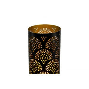 C-Création Lampe Tactile Grand Modèle En Métal Perforé Noir 14