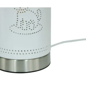 C-Création Lampe Tactile Motif Chien En Métal Perforé Blanc 14