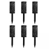Oviala Lot 6 Bornes Solaire à Planter Plastique Noir 19
