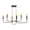 C-Création Lustre Chandelier 6 Lumières En Métal Noir Et Doré 10