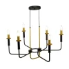 C-Création Lustre Chandelier 6 Lumières En Métal Noir Et Doré 11