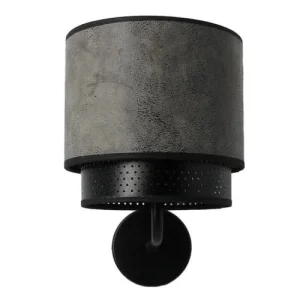 METROPOLIGHT – Applique Murale Simili Cuir Pvc Métal Diamètre 26cm Gri 9