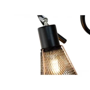 C-Création Plafonnier 3 Lumières En Métal Grillagé Noir Et Cuivré 14