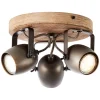 BRILLIANT Plafonnier En Bois 3 Spots 20