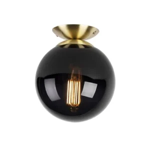 QAZQA Plafonnier En Verre Noir 16