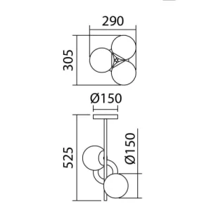 Millumine Plafonnier Laiton Mat 3 Globes En Verre 9
