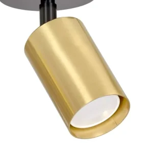 Wonderlamp Sport De Plafond Avec 2 Lumières Dorés Orientables Et Structure Noire 10