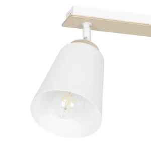 Wonderlamp Spot De Plafond Nordique Avec 2 Lumières Orientables Blanc Et Bois 12