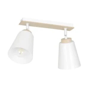 Wonderlamp Spot De Plafond Nordique Avec 2 Lumières Orientables Noir Et Bois 18