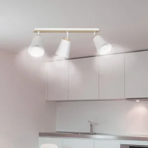 Wonderlamp Spot De Plafond Nordique Avec 3 Lumières Orientables Blanc Et Bois 9