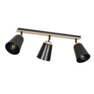 Wonderlamp Spot De Plafond Nordique Avec 3 Lumières Orientables Noir Et Bois 16