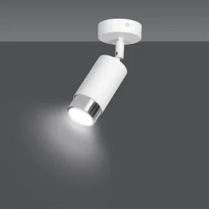 Wonderlamp Spot De Plafond Orientable Moderne Cylindrique Blanc Et Chrome 13