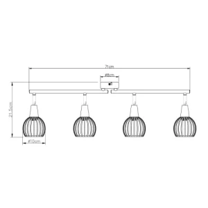 Keria Spot De Plafond (réglette/plafonnier) En Métal Noir 14