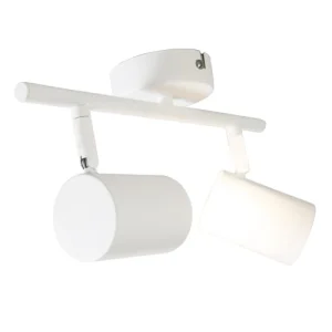 QAZQA Spot Plafond En Acier Blanc 10