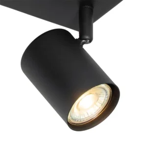 QAZQA Spot Plafond En Acier Noir 14