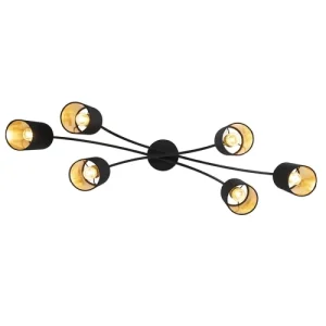 QAZQA Spot Plafond En Acier Noir 10