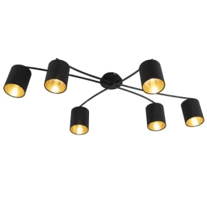 QAZQA Spot Plafond En Acier Noir 16