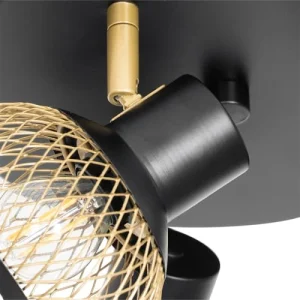 QAZQA Spot Plafond En Acier Noir 10