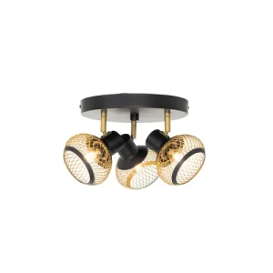 QAZQA Spot Plafond En Acier Noir 12