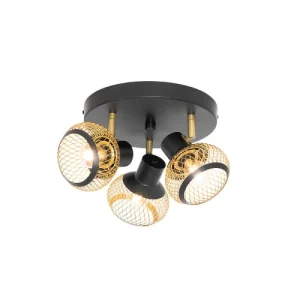 QAZQA Spot Plafond En Acier Noir 16