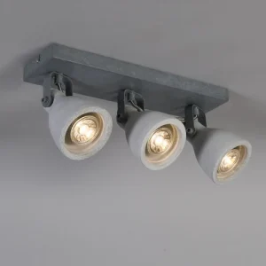 QAZQA Spot Plafond En Pierre/béton Gris 16