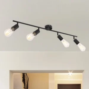Globo Spot Plafonnier Design Métal 4 Ampoules Noir 15