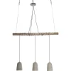 Kare Design Suspension 3 Abat-jours En Béton Et Eucalyptus 19