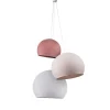 La Case De Cousin Paul Suspension 3 Coupoles Rose-dragée-blanc 13