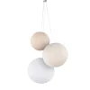 La Case De Cousin Paul Suspension 3 Globes Lin-écru-blanc 20