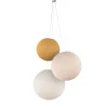 La Case De Cousin Paul Suspension 3 Globes Moutarde-lin-écru 20