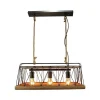 BRILLIANT Suspension 3 Lumières Métal/bois/corde L59cm 17