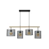 Lucide Suspension 4 Lumières En Bois Et Métal L107cm 22