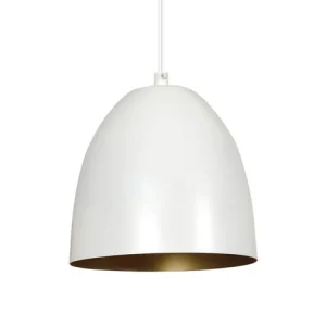 Wonderlamp Suspension à 3 Lumières Nordique Avec Abat-jour Dôme Blanc Et Or 11