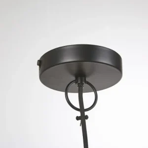 Maisons Du Monde Suspension Abat-jour En Verre Fumé à Bulles Et Support En Métal Noir H45 6